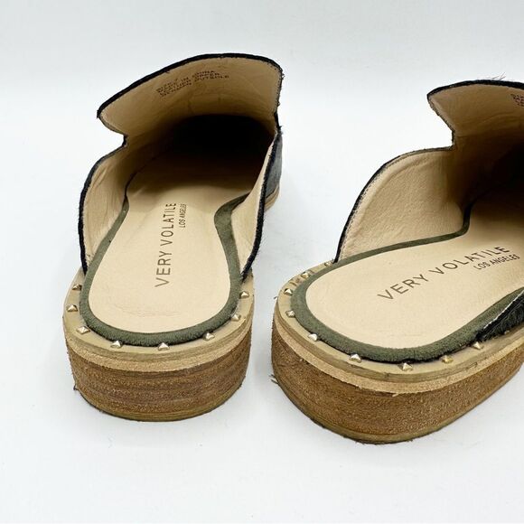 Very Volatile Atwood Calf Slip on Mule in‎ Green Camo Sz 7 - Picture 6 of 15